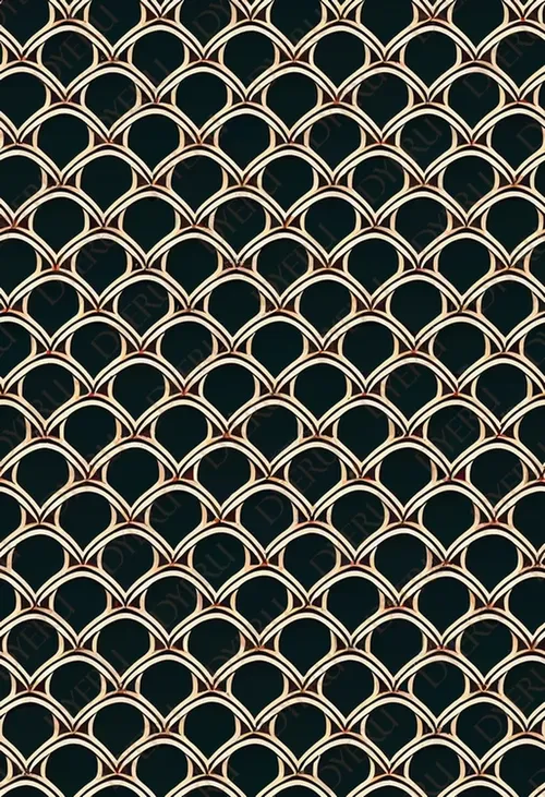 نمط هندسي متكرر بتصميم قشري أنيق على خلفية داكنة