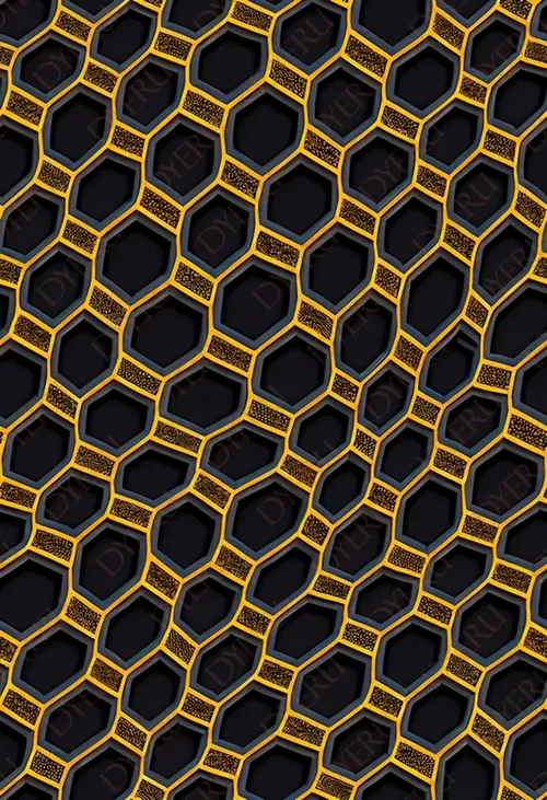 نمط خلية نحل هندسي باللونين الأسود والأصفر